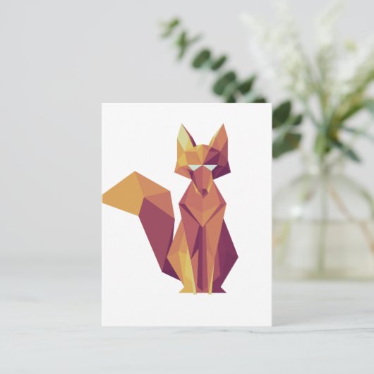 Geometrisches Fox Postkarte (Stehend Vorderseite)