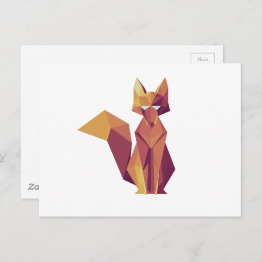Geometrisches Fox Postkarte (Vorne/Hinten)