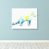 Geometrisches Fox-Tier Leinwanddruck (Insitu (Holzboden))