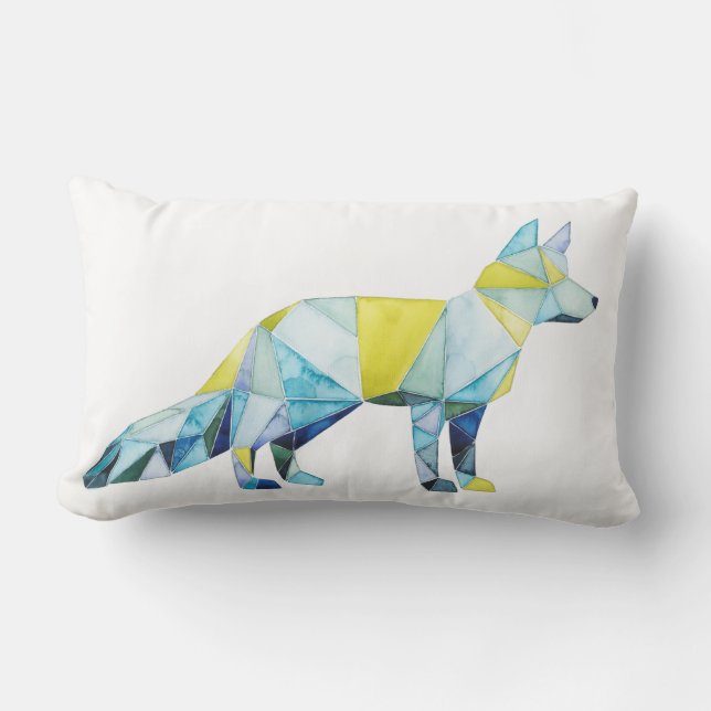 Geometrisches Fox-Tier Lendenkissen (Vorderseite)