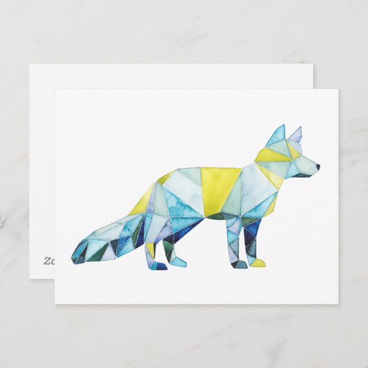 Geometrisches Fox-Tier Postkarte (Vorne/Hinten)