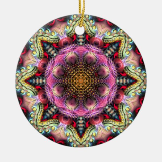 Geometrisches Fraktal Mandala Star Ornament (Vorne)