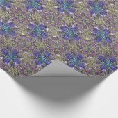 Geometrisches Fraktal Muster Lila Pink Gold Elegan Geschenkpapier (Ecke)