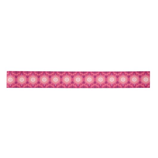 Geometrisches Frontier Hexagon Light Pink Ribbon Satinband (Vorderseite)