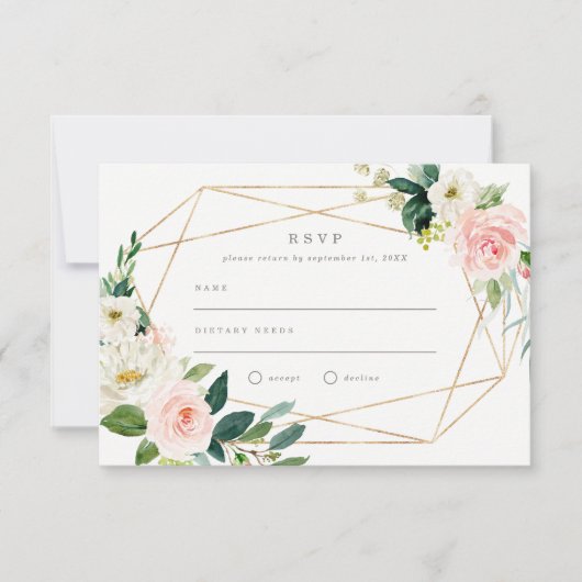 Geometrisches Frühjahrsromantik-Hochzeitprogramm Einladung (Vorderseite)