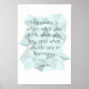 Geometrisches Gandhi inspirierend Zitatplakat Poster