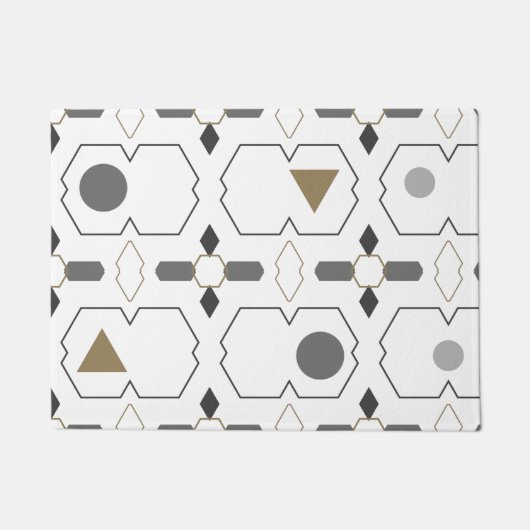 Geometrisches Gateway - Minimal modernes Schwarzes Fußmatte (Vorderseite)