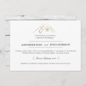 Geometrisches Gebirge | Modernes Gold Einladung (Vorne/Hinten)