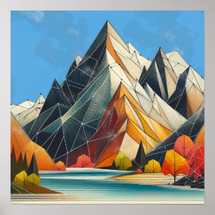 Geometrisches Gebirge Poster