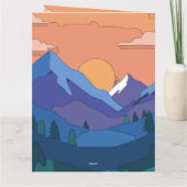 Geometrisches GebirgsSunset Karte (Rückseite)