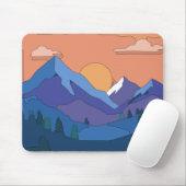 Geometrisches GebirgsSunset Mousepad (Mit Mouse)