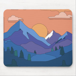 Geometrisches GebirgsSunset Mousepad