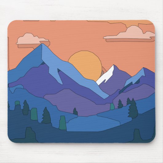 Geometrisches GebirgsSunset Mousepad (Vorne)