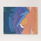 Geometrisches GebirgsSunset Puzzle (Horizontal)