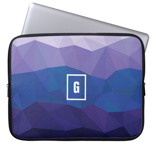 Geometrisches Gehäuse mit niedriger Poly-Design, b Laptopschutzhülle (Vorderseite)