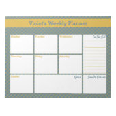 Geometrisches Gelb und Blau, kundenspezifischer Wo Notizblock (Vorderseite)