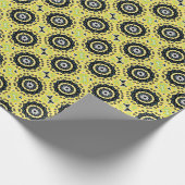 Geometrisches Gelb und Schwarz Stilvolles Chic Mus Geschenkpapier (Ecke)