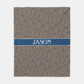 Geometrisches gelbes blaues Minimalmuster Fleecedecke (Vorderseite)