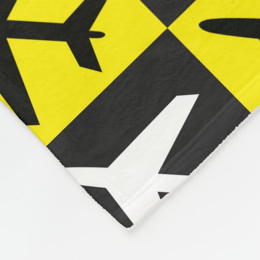 Geometrisches Gelbflugzeug Fleecedecke (Ecke)
