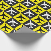 Geometrisches Gelbflugzeug Geschenkpapier (Ecke)
