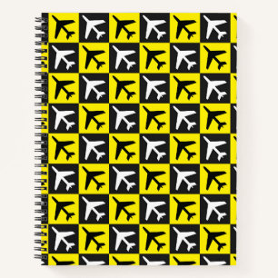 Geometrisches Gelbflugzeug Notizblock