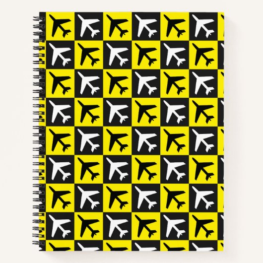 Geometrisches Gelbflugzeug Notizblock (Vorderseite)