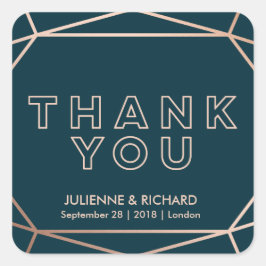 Geometrisches Gemstone Hochzeit Danke Stickers