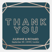 Geometrisches Gemstone Hochzeit Danke Stickers (Vorderseite)