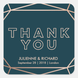 Geometrisches Gemstone Hochzeit Danke Stickers