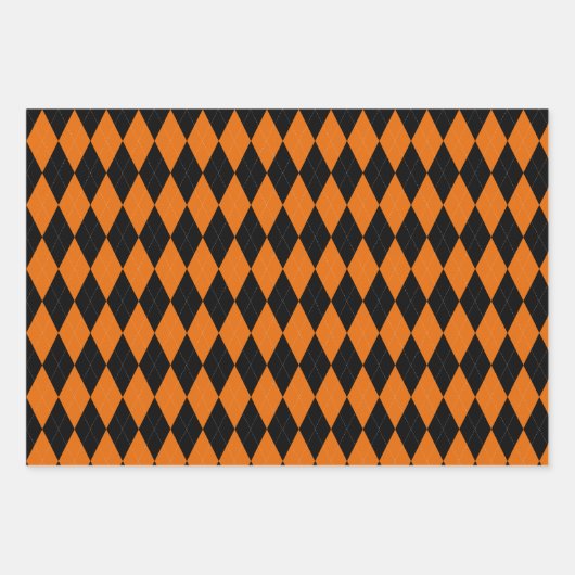 Geometrisches Gemustertes Halloween Geschenkpapier Set (Vorderseite)