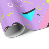 Geometrisches Gemustertes Retro-80er Geschenkpapier (Rolleneckpunkt)