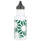 Geometrisches geometrisches Muster in grün und wei Edelstahlflasche (Links)