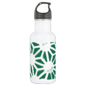 Geometrisches geometrisches Muster in grün und wei Edelstahlflasche (Vorderseite)