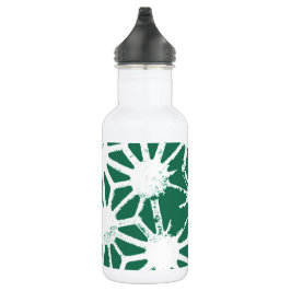 Geometrisches geometrisches Muster in grün und wei Edelstahlflasche