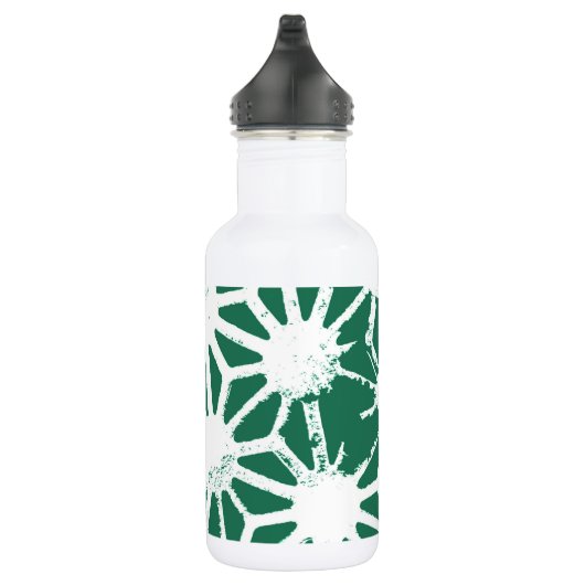 Geometrisches geometrisches Muster in grün und wei Edelstahlflasche (Rechts)