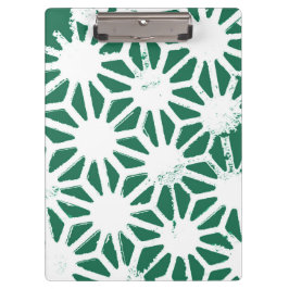 Geometrisches geometrisches Muster in grün und wei Klemmbrett