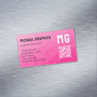 Geometrisches geometrisches Muster QR mit Hot-Rosa