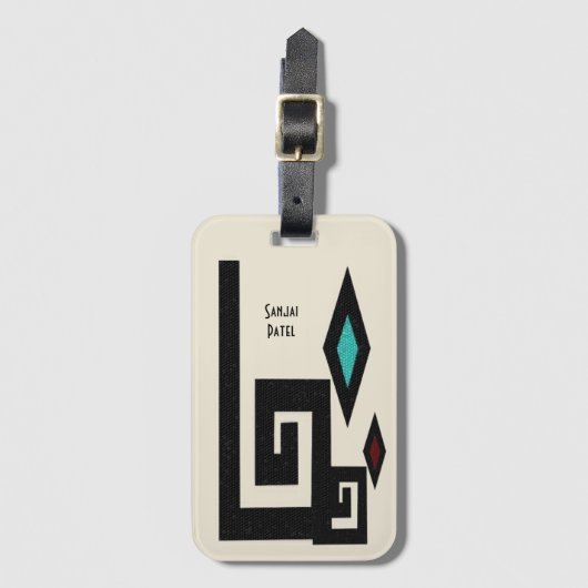 Geometrisches Gepäckstück im Südwesten Gepäckanhänger (Vorderseite Vertikal)