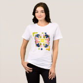 Geometrisches, Gerahmtes abstraktes Design mit Pun Tri-Blend Shirt (Vorderseite voll)