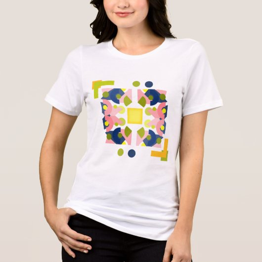 Geometrisches, Gerahmtes abstraktes Design mit Pun Tri-Blend Shirt (Vorderseite)