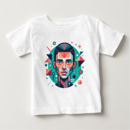 Geometrisches Gesichtsportrait Baby T-shirt