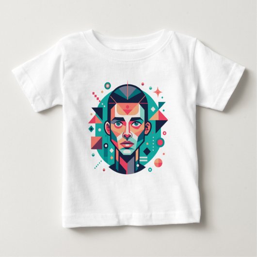 Geometrisches Gesichtsportrait Baby T-shirt (Vorderseite)