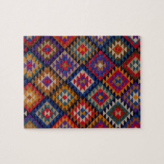 Geometrisches gestricktes Steppdeckenmuster Puzzle (Horizontal)