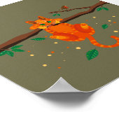 Geometrisches Ginger Cat Illustrationspopster Poster (Ecke)