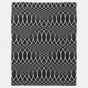 Geometrisches Gitter schwarz & weiß + Ihre Ideen Fleecedecke