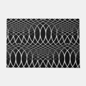 Geometrisches Gitter schwarz & weiß + Ihre Ideen Fußmatte (Vorderseite)