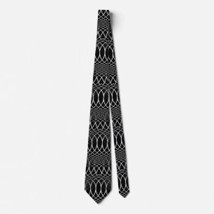 Geometrisches Gitter schwarz & weiß + Ihre Ideen Krawatte