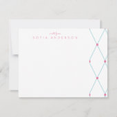 Geometrisches Gittermuster Personalisiert Mitteilungskarte (Vorderseite)