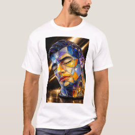 Geometrisches Glasporträt – Moderner abstrakter mä T-Shirt