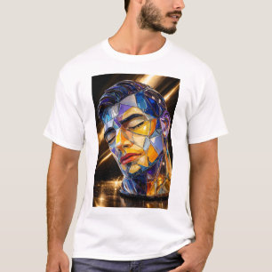 Geometrisches Glasporträt – Moderner abstrakter mä T-Shirt